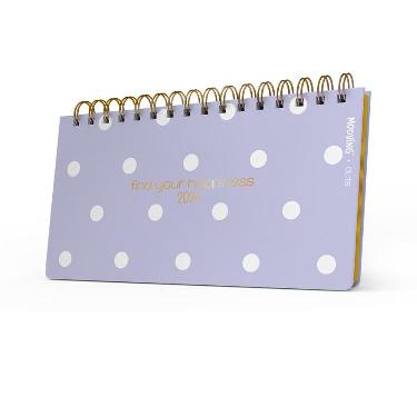 Agenda Mooving 2024 Pocket Dots Lunares Blancos (Lila) Espiralada Semana la Vista Art.1409238
